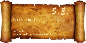 Sall Emil névjegykártya