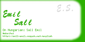 emil sall business card